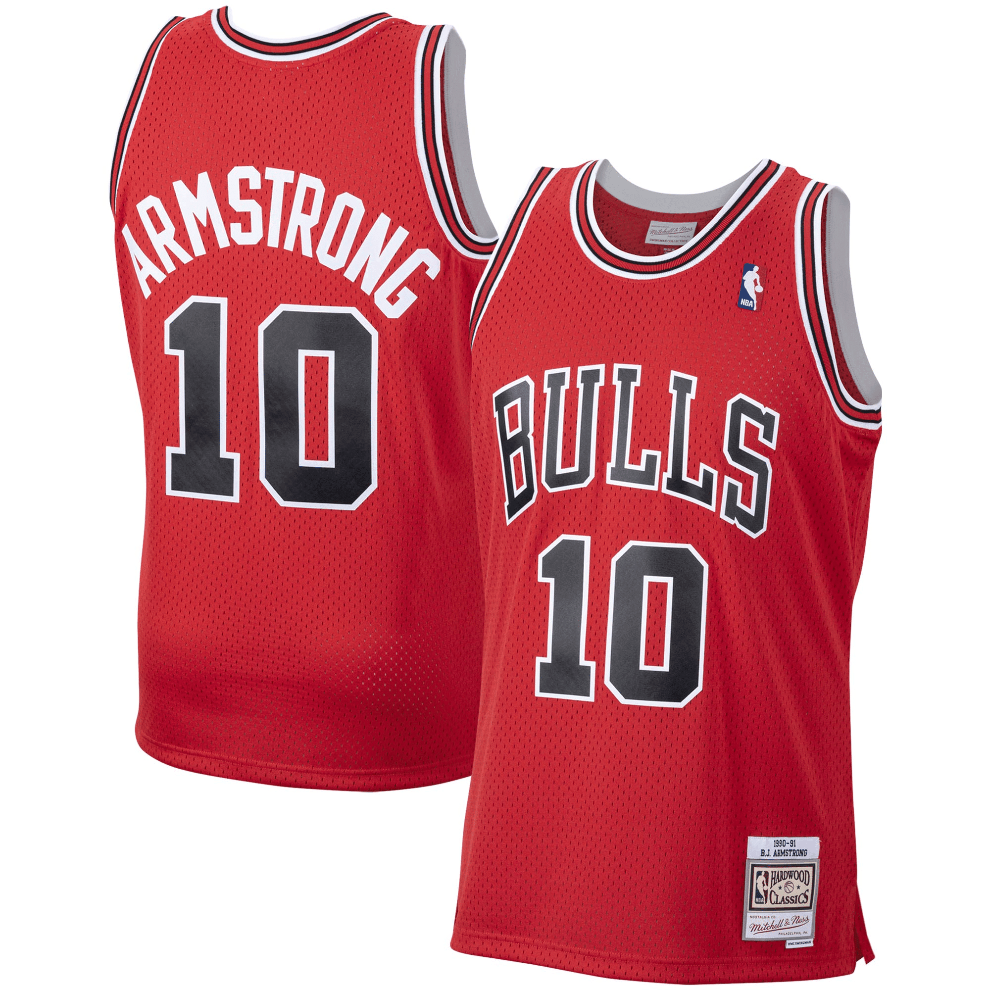 B.J. Armstrong Chicago Bulls Mitchell & Ness 1990-91 Hardwood Classics Swingman Jersey Scarlet Multicolor