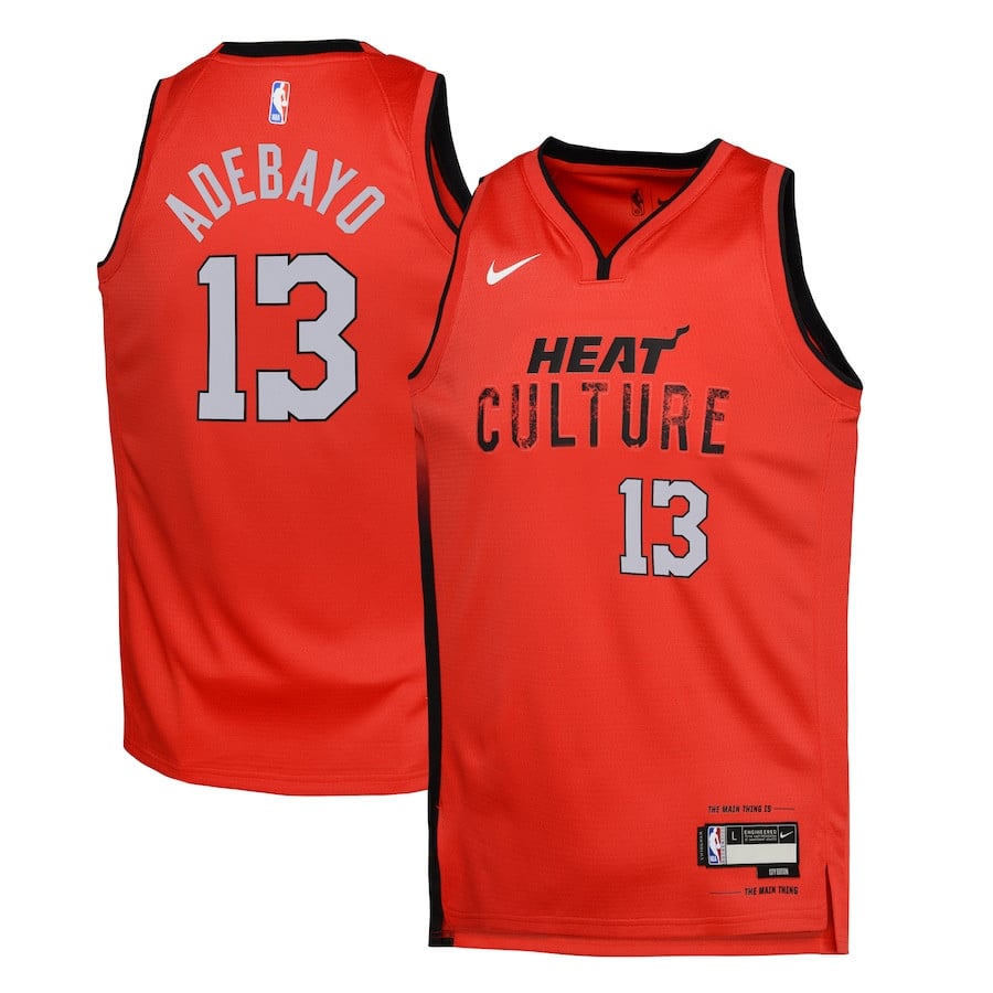 Bam Adebayo 13 Miami Heat 2024/25 Youth Swingman Jersey City Edition Red