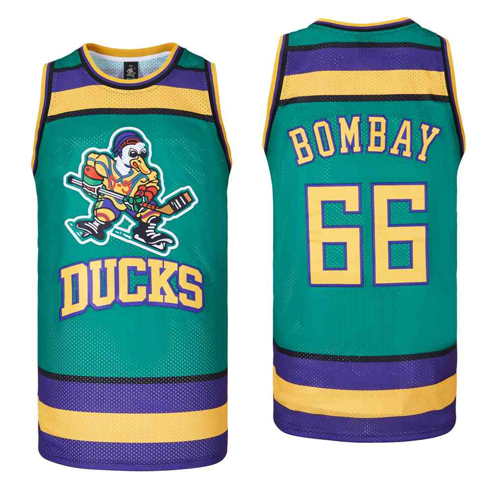 Bombay 66 Mighty Ducks Swingman Jersey Green Unisex Adult Sizes S-3XL