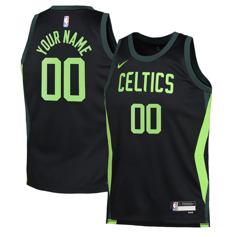 Boston Celtics 2024/25 Swingman Custom Youth Jersey City Edition Black