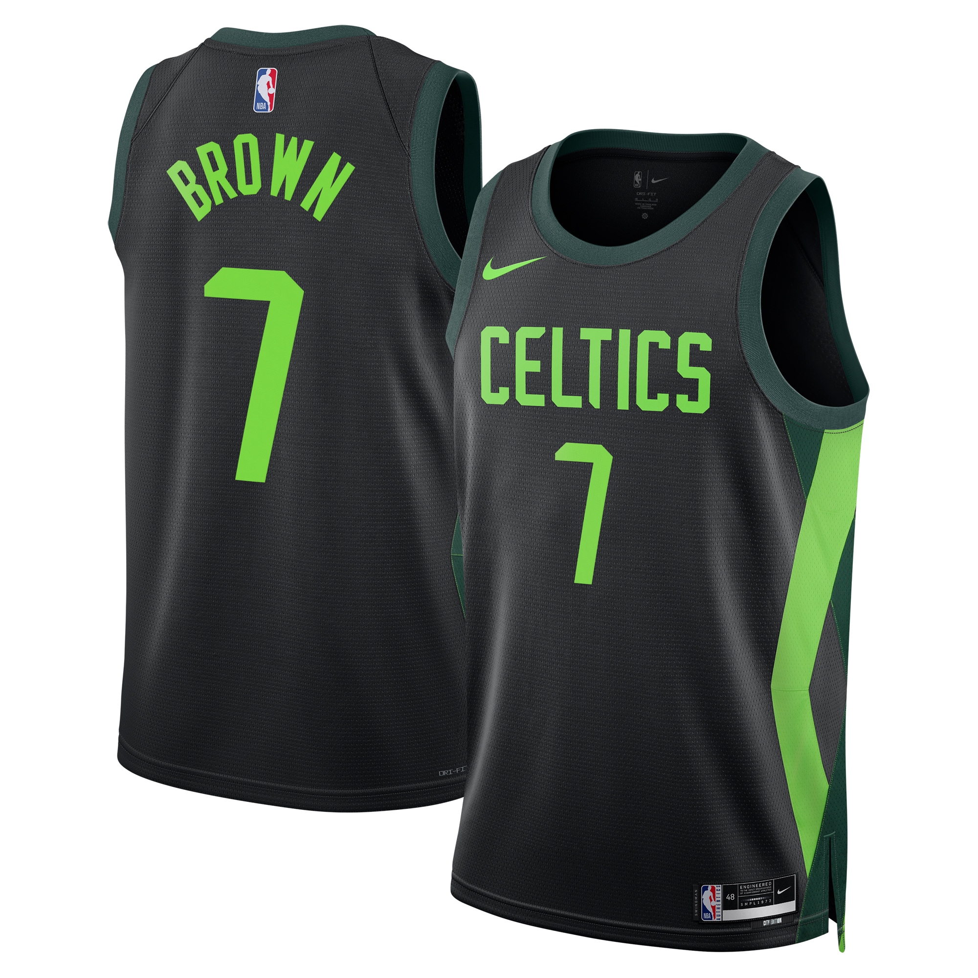 Boston Celtics City Edition Swingman Jersey 2024 Black Jaylen Brown Unisex