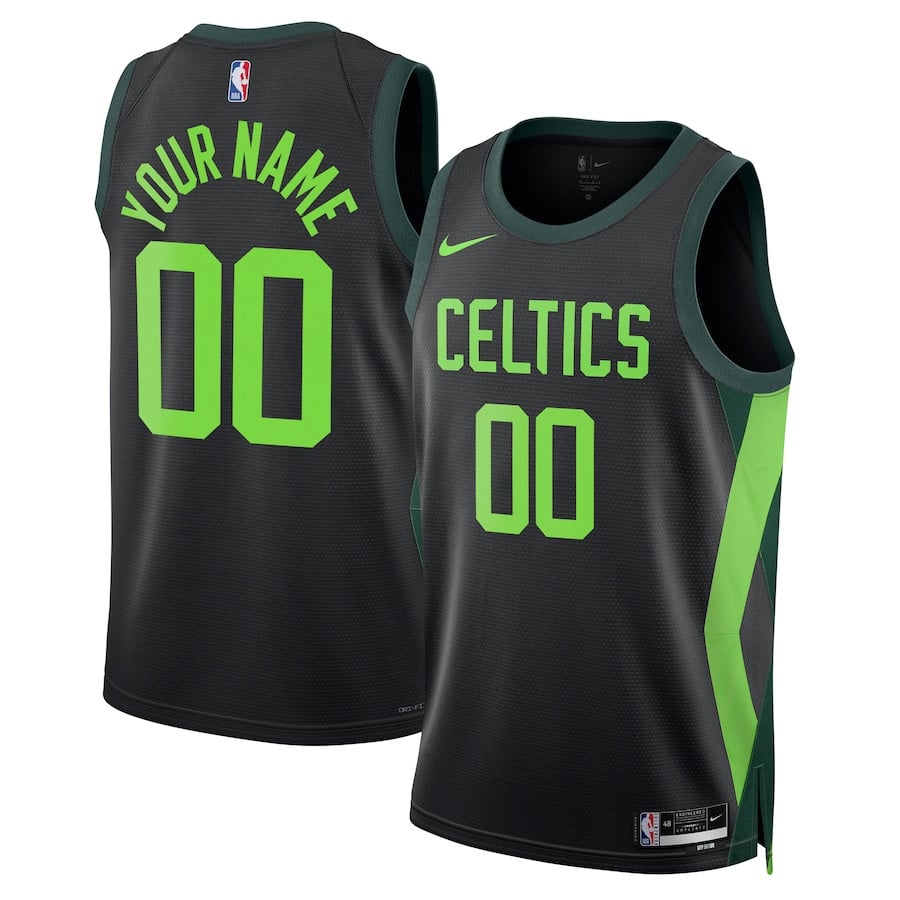 Boston Celtics Unisex 2024/25 Custom Swingman Jersey City Edition Black Multicolor
