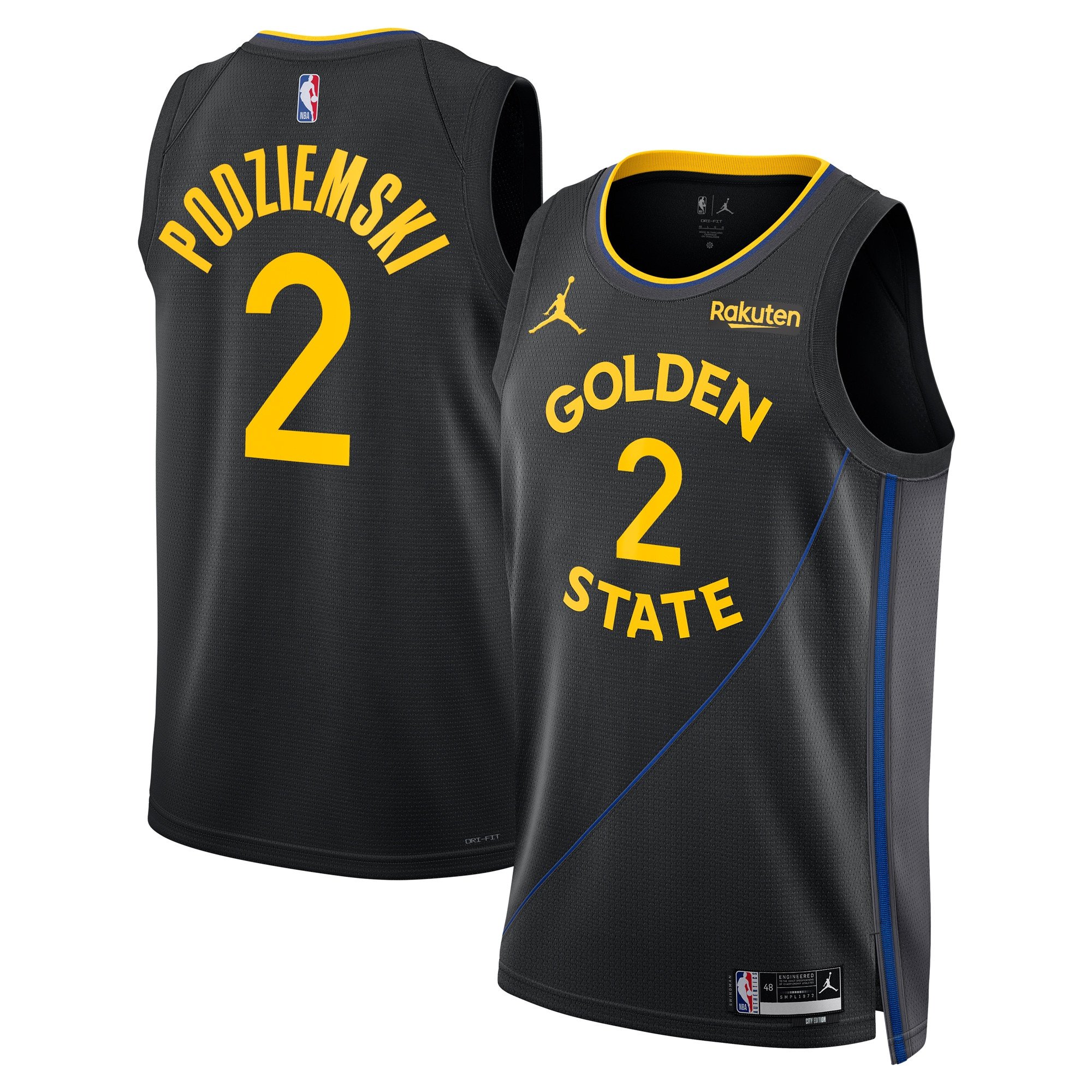Brandin Podziemski Golden State Warriors 2024/25 Swingman Jersey Statement Edition Black Unisex