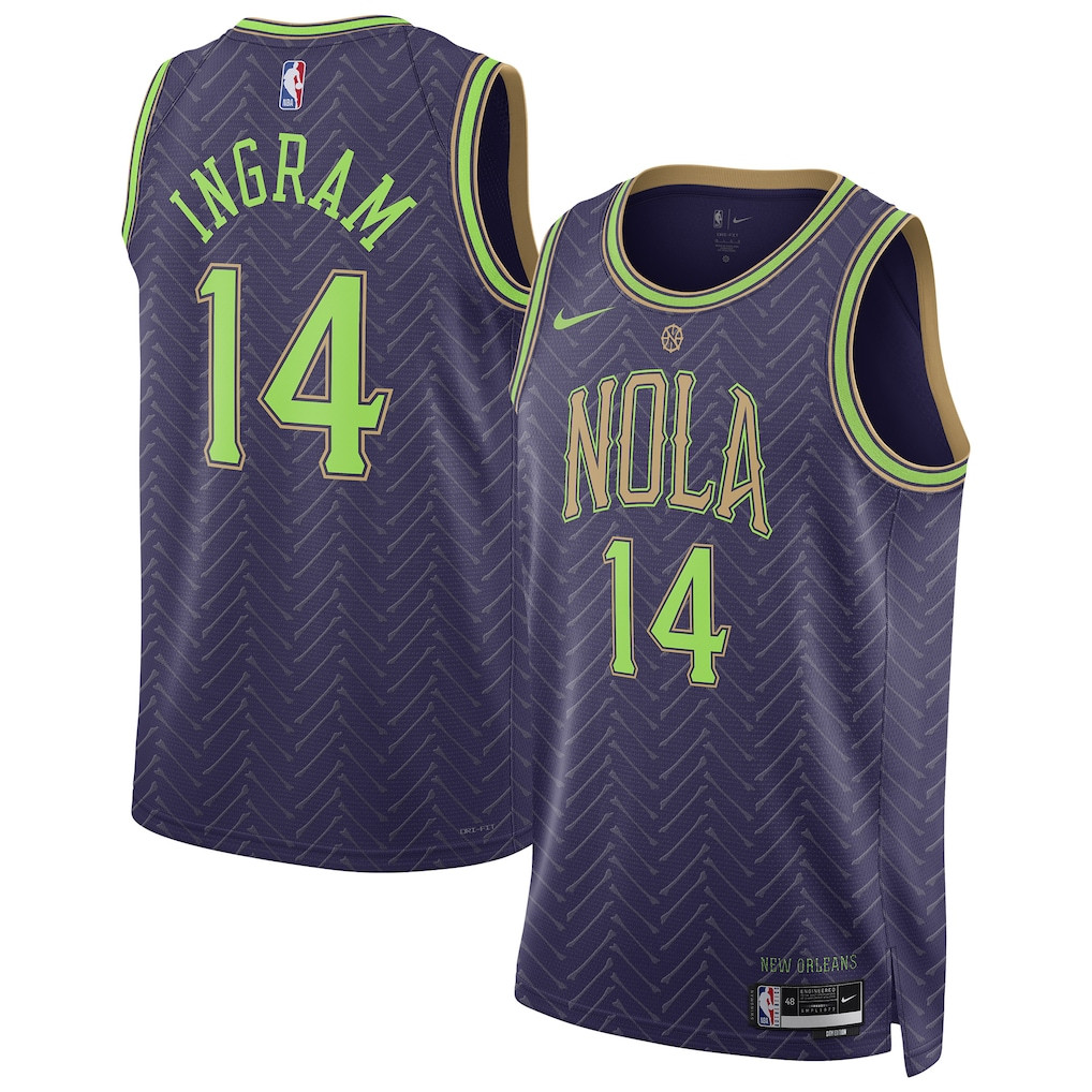 Brandon Ingram 14 New Orleans Pelicans Unisex 2024/25 City Edition Swingman Jersey Purple