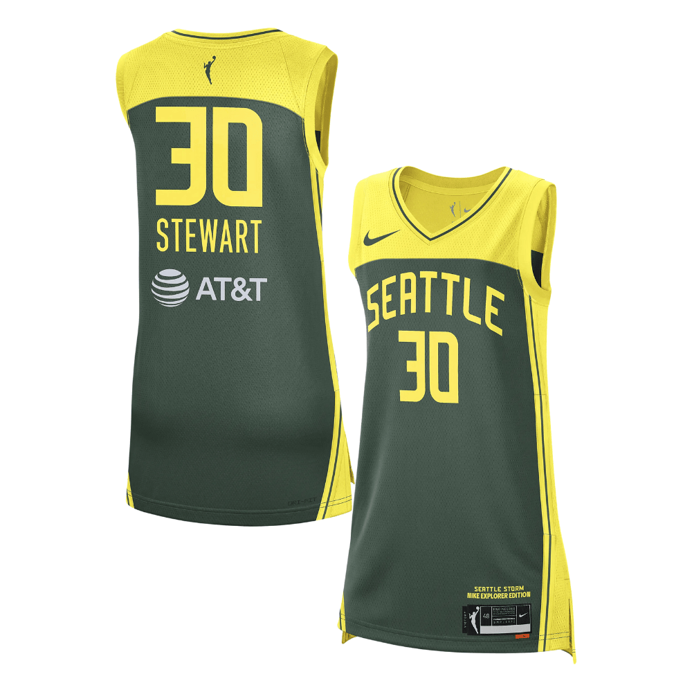 Breanna Stewart 30 Seattle Storm Unisex Explorer Edition Player Jersey Green Multicolor