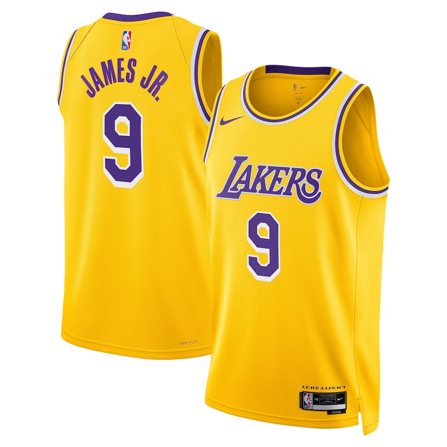 Bronny James 9 Los Angeles Lakers Unisex 2024 Offseason Swingman Jersey Gold
