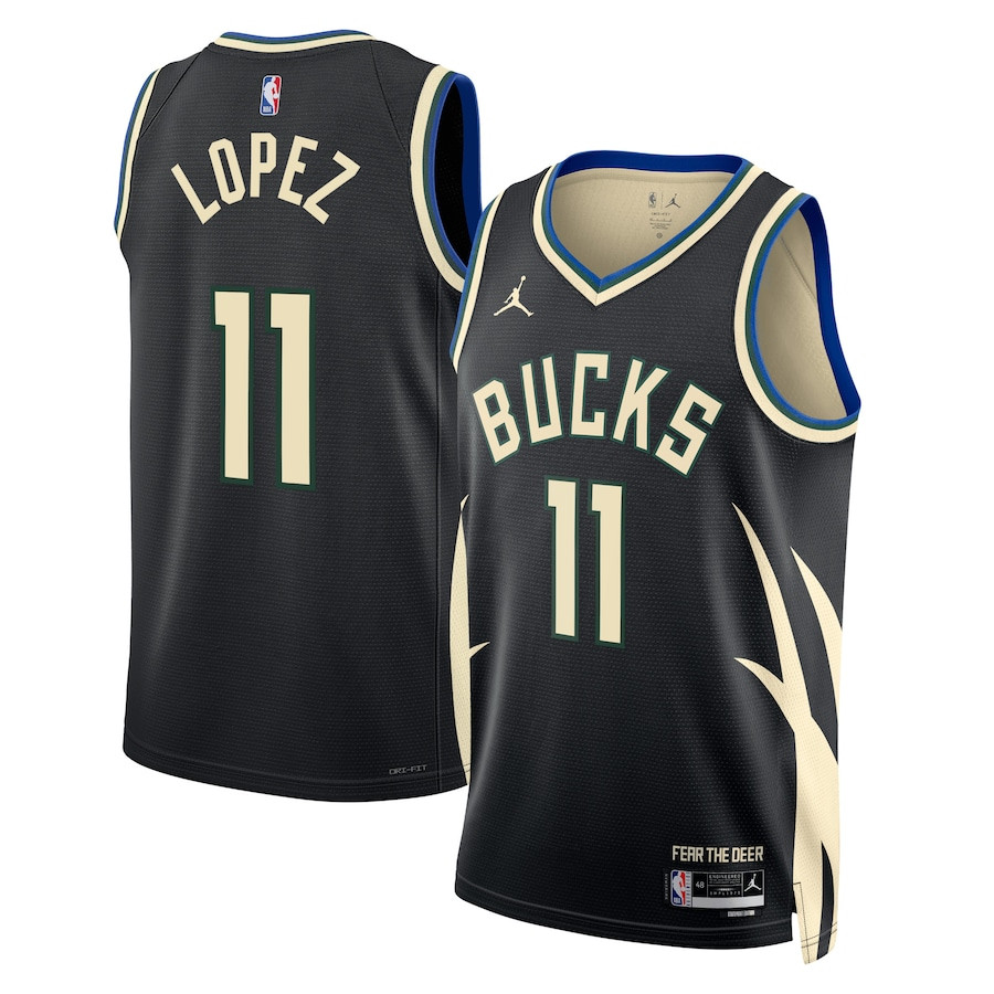 Brook Lopez 11 Milwaukee Bucks Unisex Swingman Jersey Statement Edition Black
