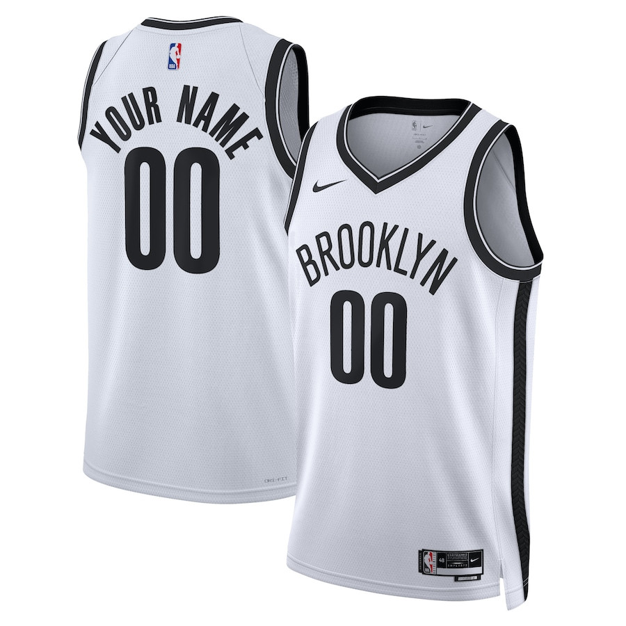 Brooklyn Nets 2023/24 Association Swingman Custom Jersey White Unisex Adult Sizes S-3XL