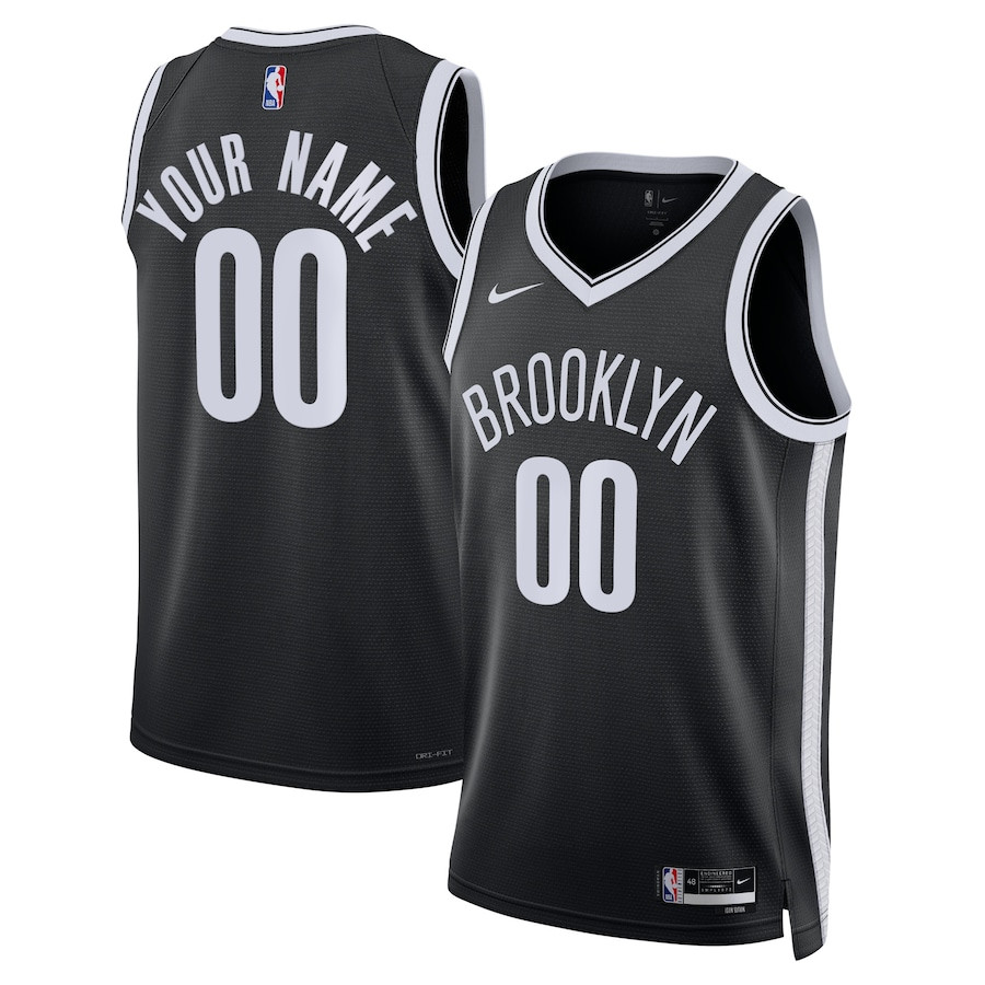 Brooklyn Nets 2023/24 Icon Swingman Custom Men Jersey Black