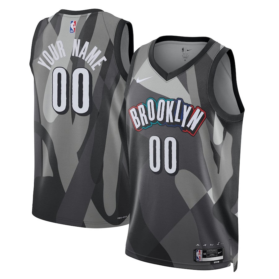 Brooklyn Nets Unisex 2024/25 Swingman Player Custom Jersey City Edition Gray