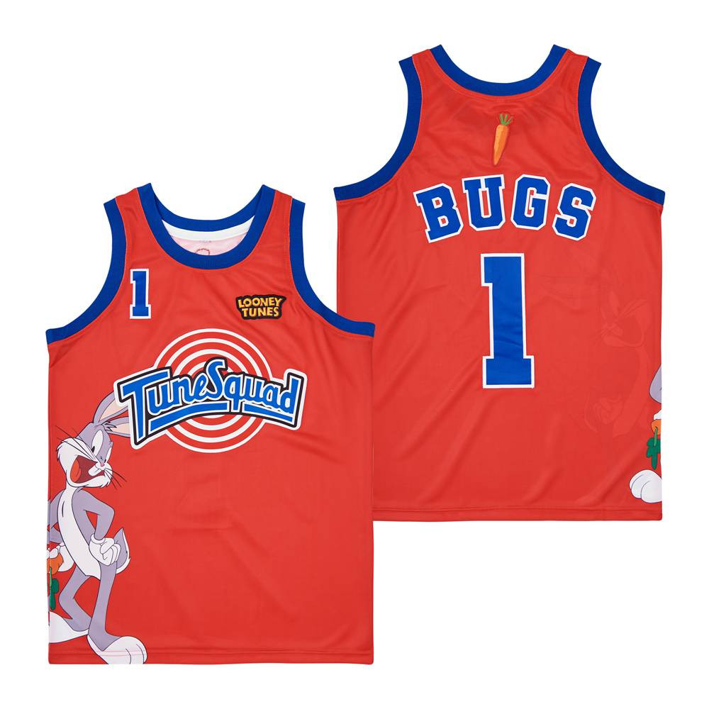 Bugs Bunny Tune Squad Space Jam Swingman Jersey Red Multicolor Unisex Adult