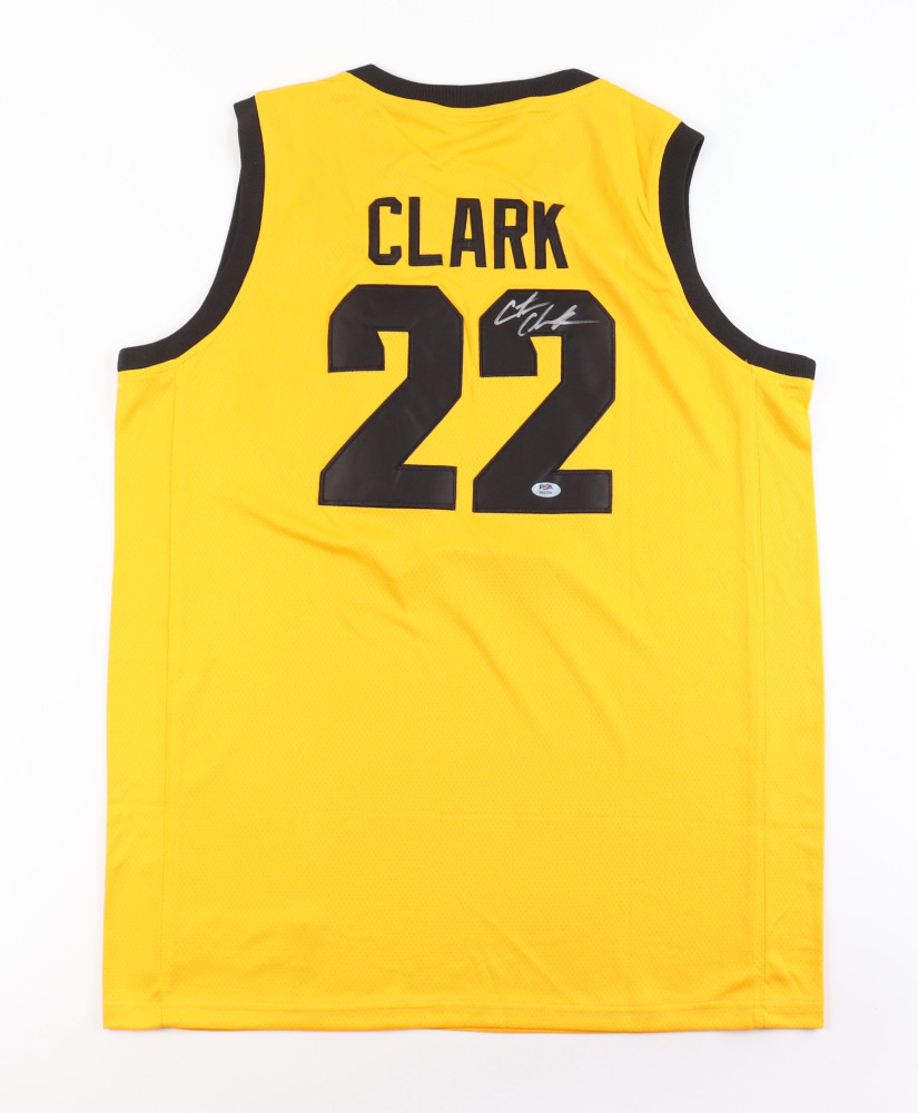 Caitlin Clark 22 Signed Iowa Hawkeyes Basketball Unisex Jersey - Yellow Multicolor