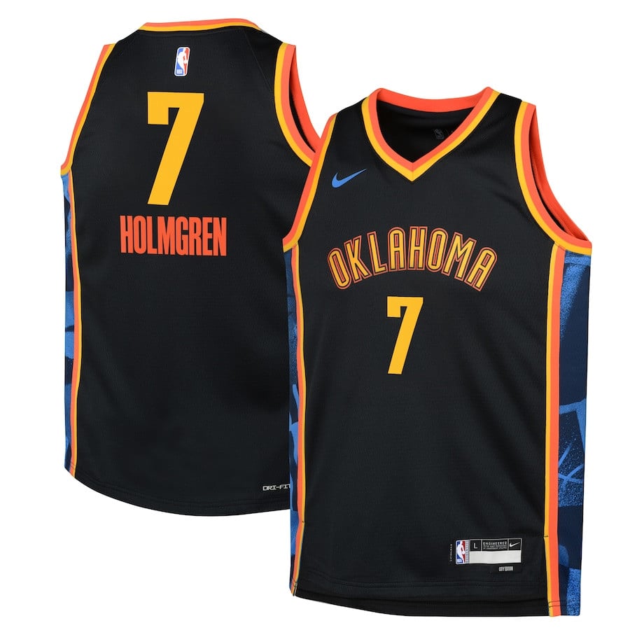 Chet Holmgren 7 Oklahoma City Thunder Youth City Edition Swingman Jersey Black