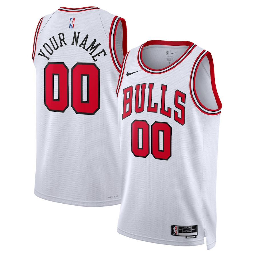 Chicago Bulls 2023/24 Association Swingman Custom Jersey White Men S-3XL