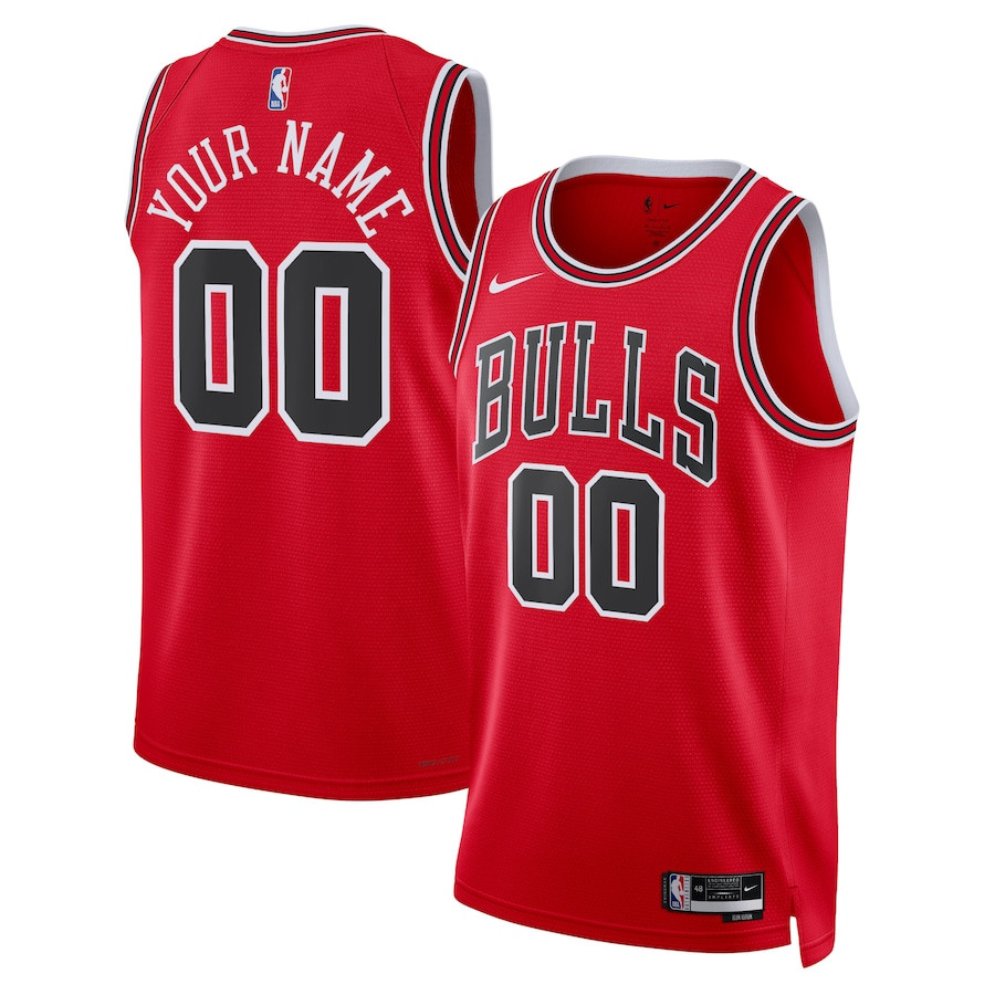 Chicago Bulls 2023/24 Icon Swingman Custom Men Jersey Red Multicolor