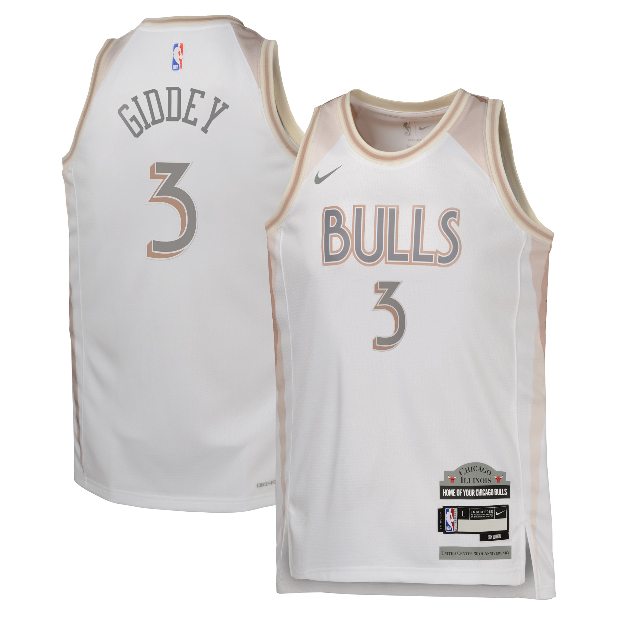 Chicago Bulls City Edition Swingman Jersey 2024 White Josh Giddey Youth