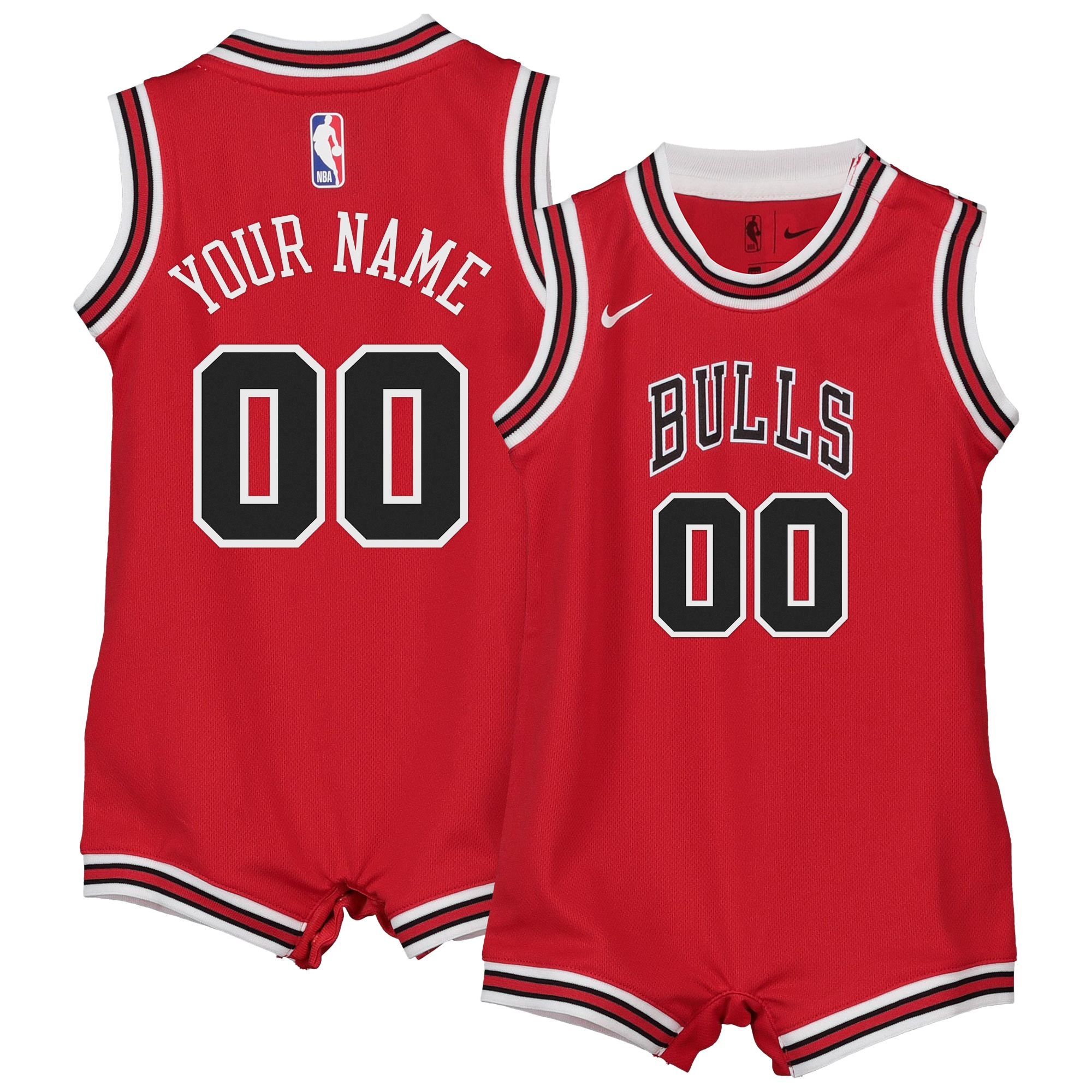 Chicago Bulls Onesie Jersey Custom Infant Unisex Multicolor Polyester