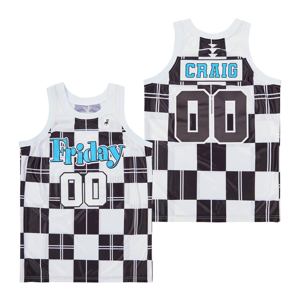 Craig Jones 00 Friday Movie Throwback Swingman Jersey Black White Checkered