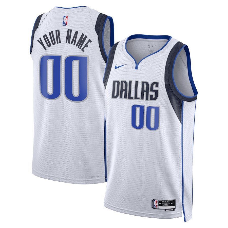 Dallas Mavericks 2023/24 Association Swingman Custom Jersey White Mens S-3XL