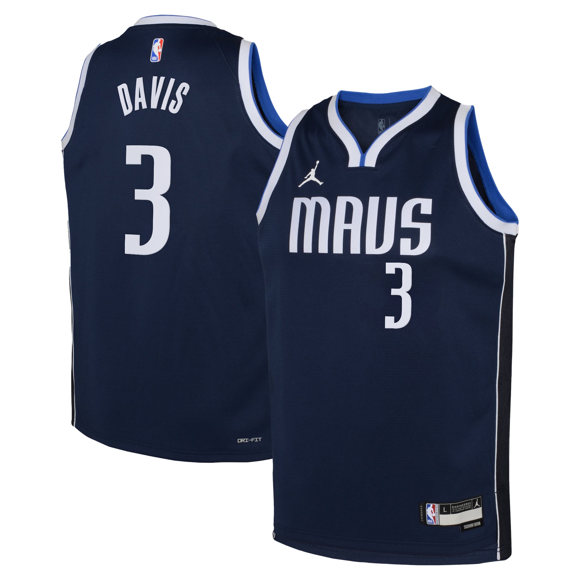 Dallas Mavericks Jordan Brand Statement Edition Swingman Jersey Navy Anthony Davis Youth