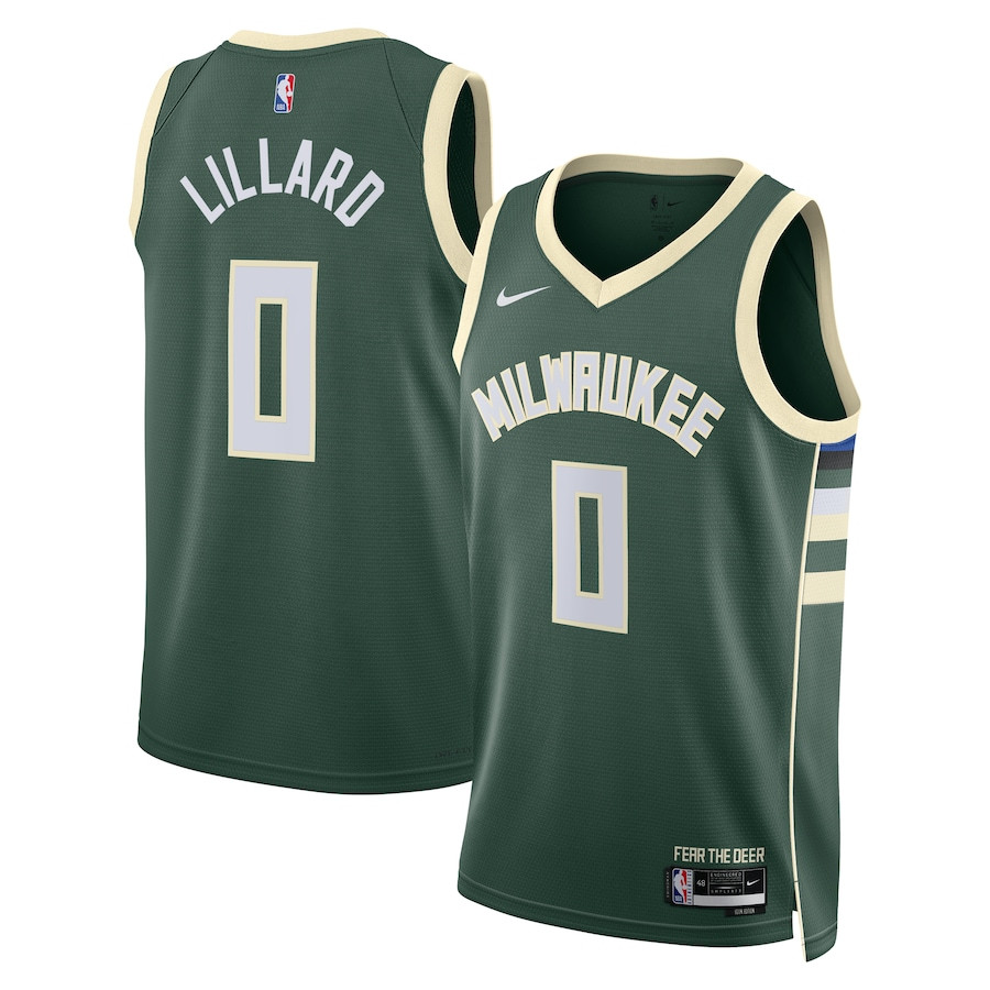 Damian Lillard Milwaukee Bucks Unisex Swingman Jersey Icon Edition Hunter Green