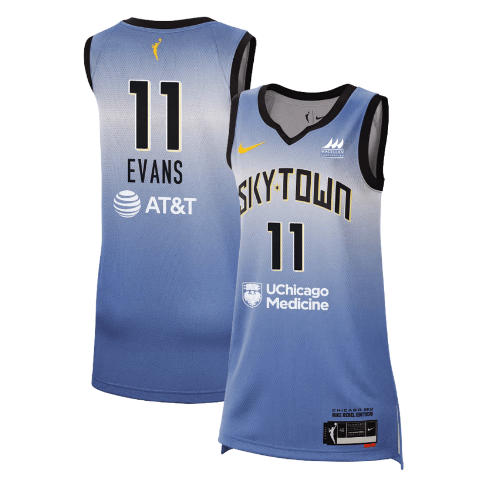 Dana Evans 11 Chicago Sky 2024 Rebel Edition Unisex Jersey - Light Blue