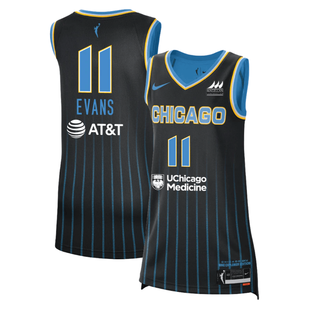 Dana Evans 11 Chicago Sky Unisex Explorer Edition Victory Jersey Black Multicolor