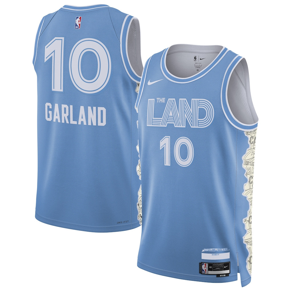 Darius Garland 10 Cleveland Cavaliers Unisex 2024/25 Swingman Player Jersey City Edition Light Blue