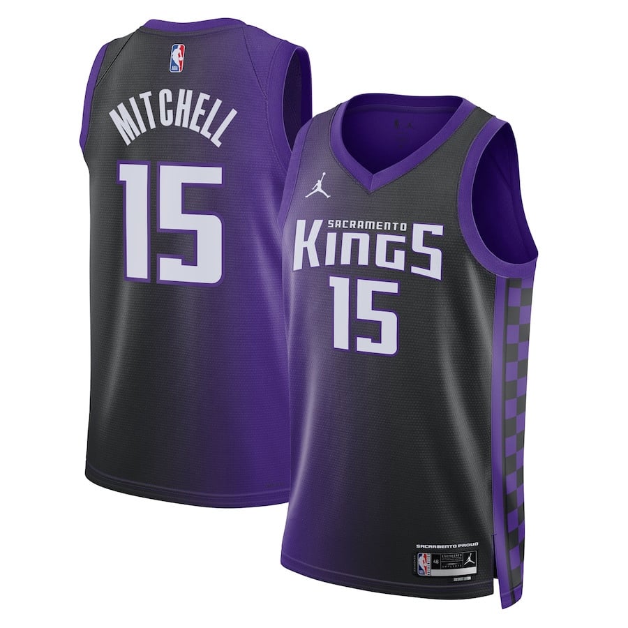 Davion Mitchell 15 Sacramento Kings Unisex Swingman Jersey Statement Edition Purple Black
