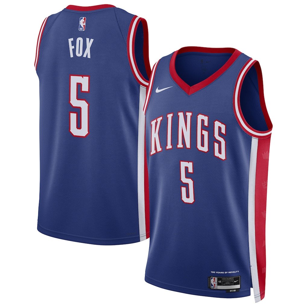 De'Aaron Fox 5 Sacramento Kings Unisex 2024/25 Swingman Player Jersey City Edition Blue