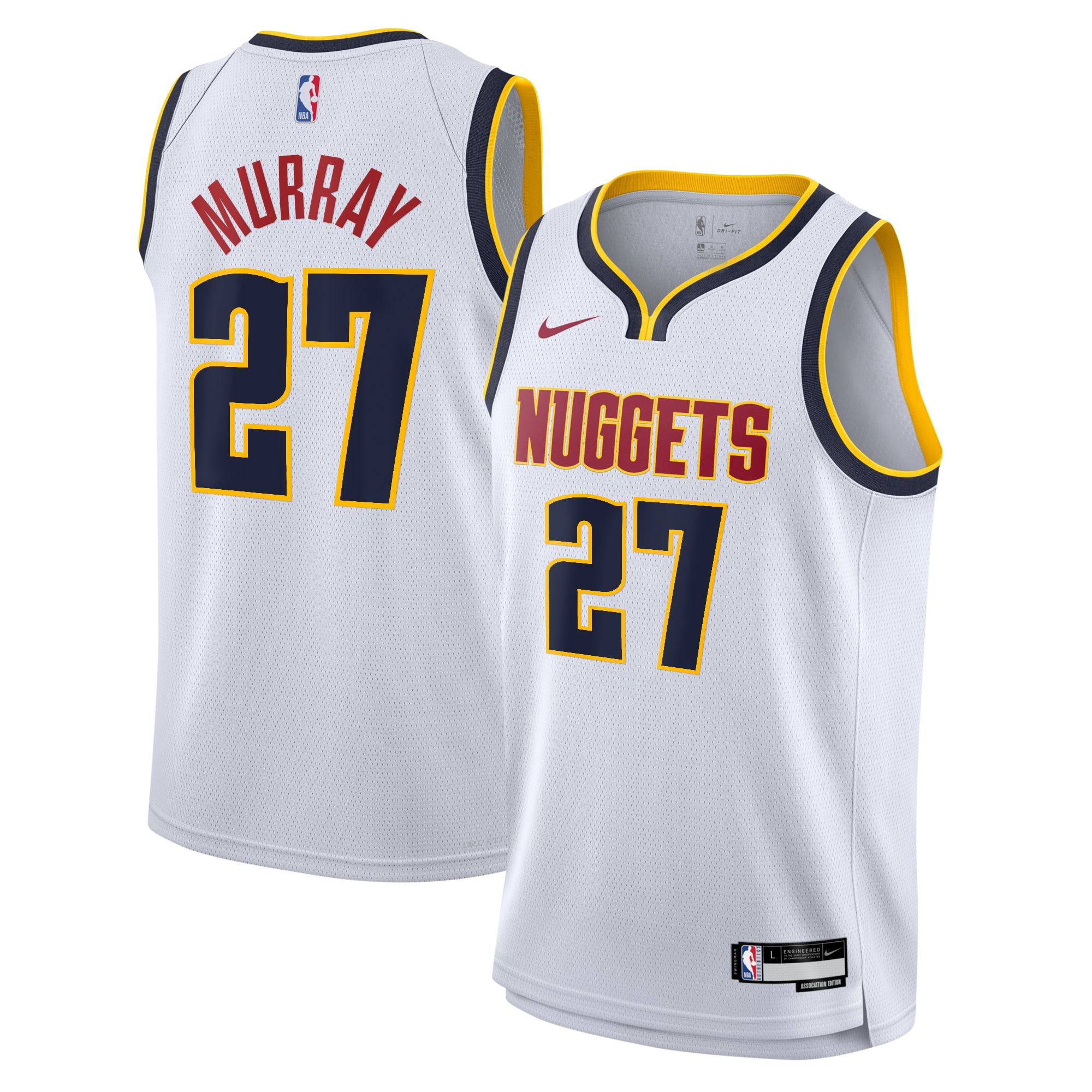 Denver Nuggets Jamal Murray Association Swingman Jersey White Youth S-3XL