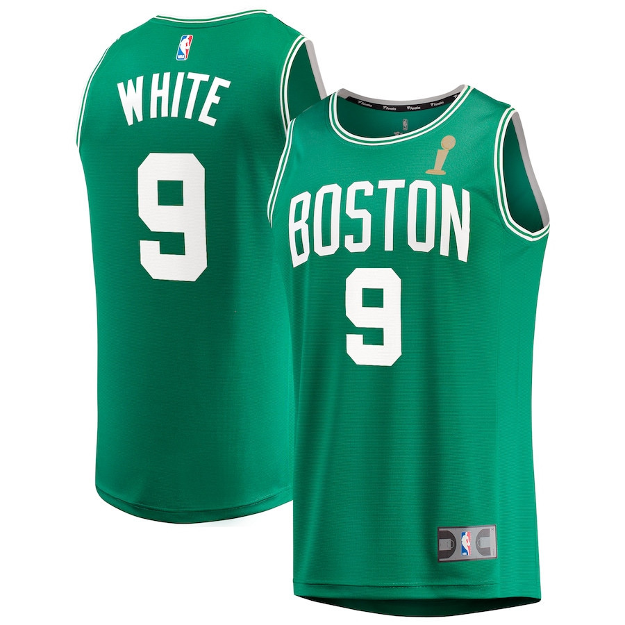 Derrick White 9 Boston Celtics 2024 Finals Champions Jersey Kelly Green Icon Edition
