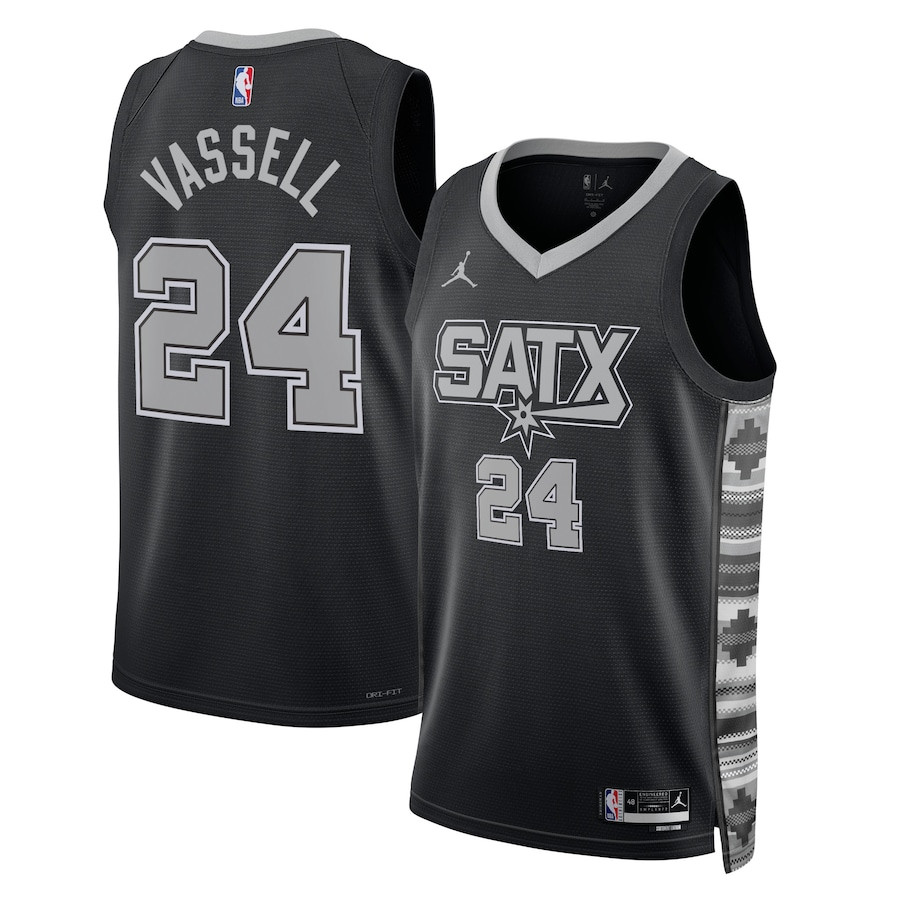 Devin Vassell 24 San Antonio Spurs Unisex Swingman Jersey Statement Edition Black