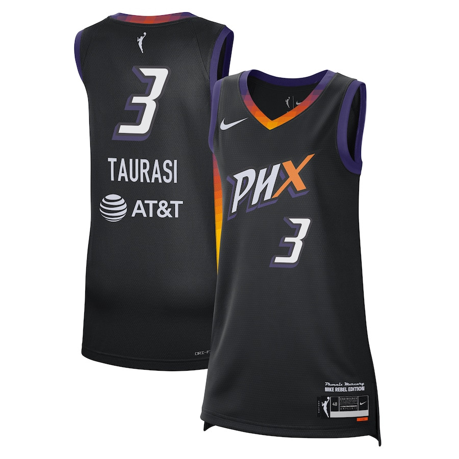 Diana Taurasi 3 Phoenix Mercury Unisex 2024 Rebel Edition Player Jersey Black Multicolor