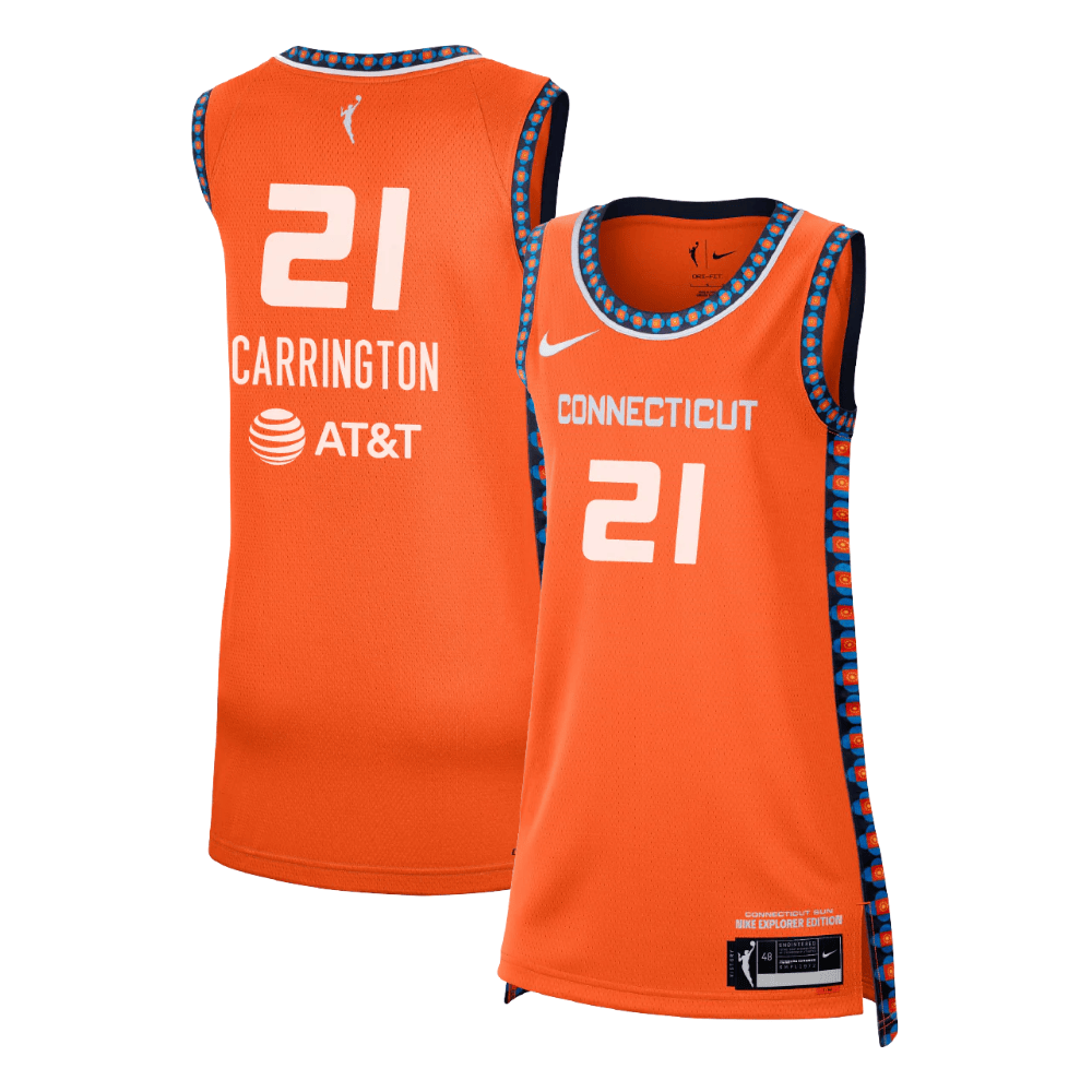 DiJonai Carrington 21 Connecticut Sun 2024 Explorer Edition Unisex Jersey Orange Multicolor