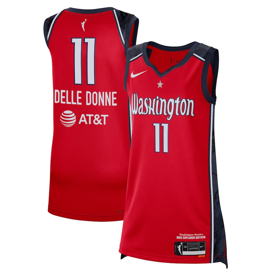 Elena Delle Donne 11 Washington Mystics Explorer Edition Jersey Red Unisex
