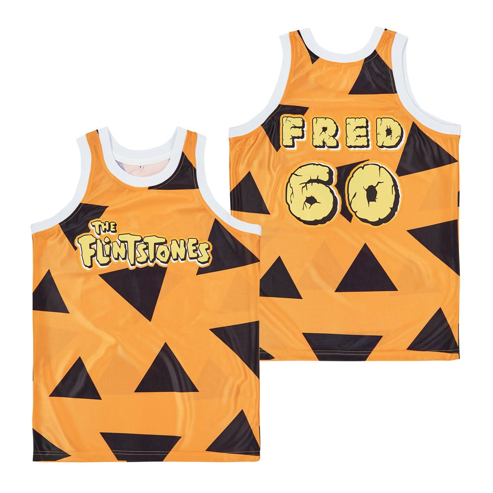 Fred 60 The Flintstones Swingman Jersey Yellow Black Unisex Adult Sizes S-3XL