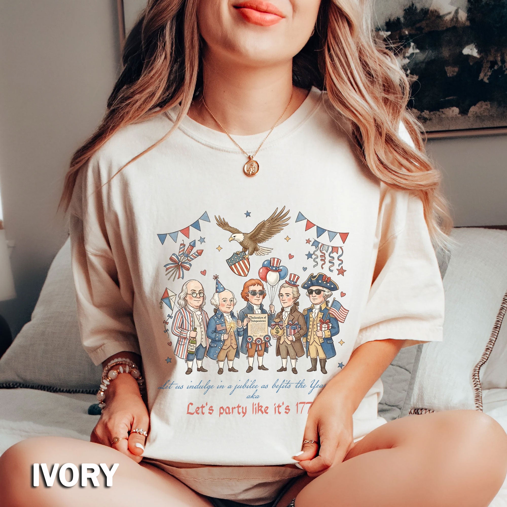 Funny Founding Fathers 1776 Party T-Shirt with Patriotic Eagle Vintage America 250 Years