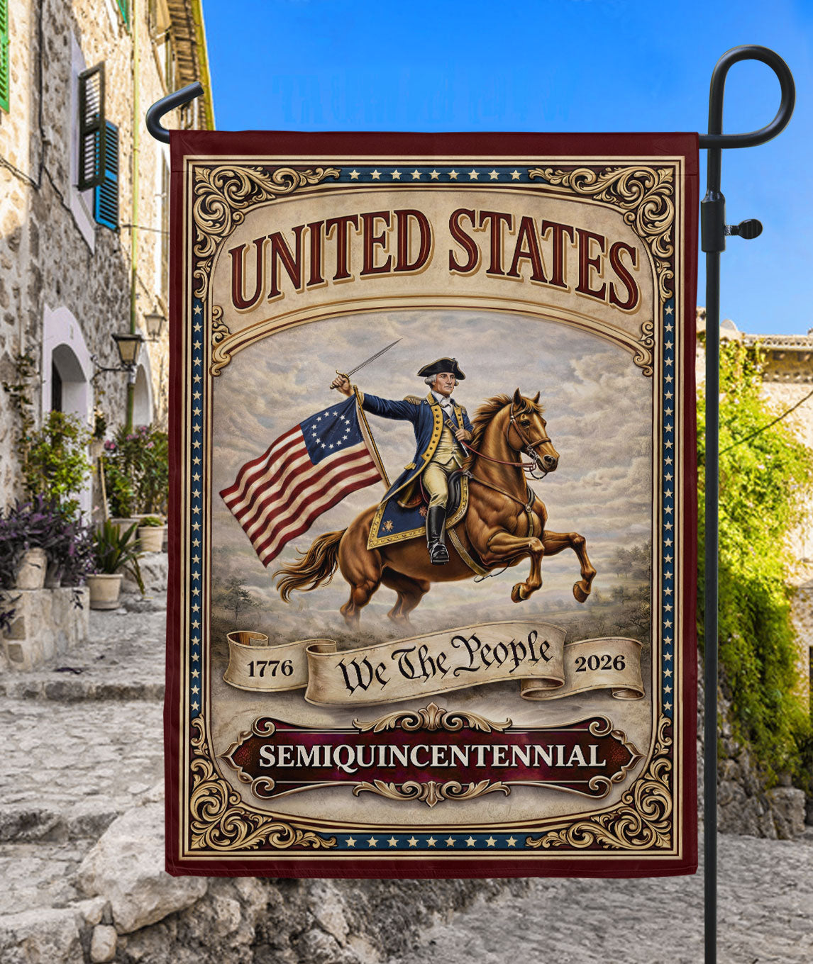 George Washington 250th Anniversary 1776-2026 We The People Double Sided House Flag
