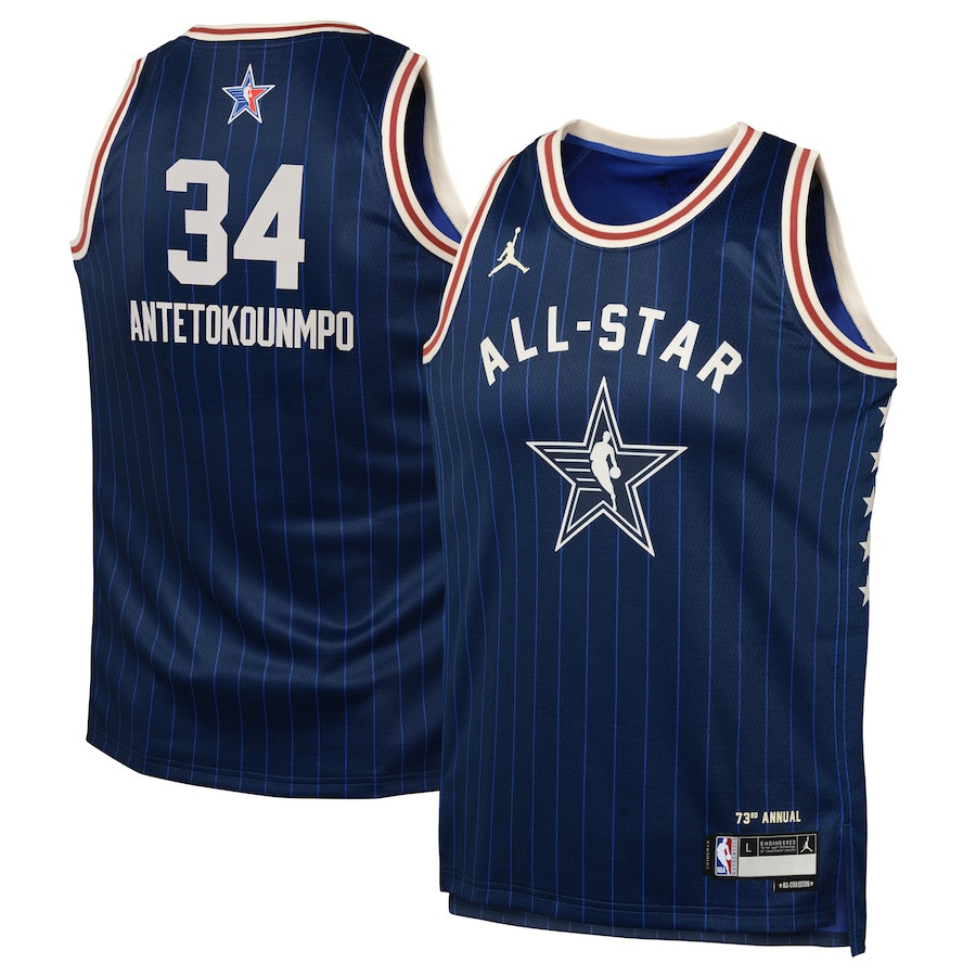 Giannis Antetokounmpo 34 2024 NBA All-Star Game Swingman Youth Jersey - Navy