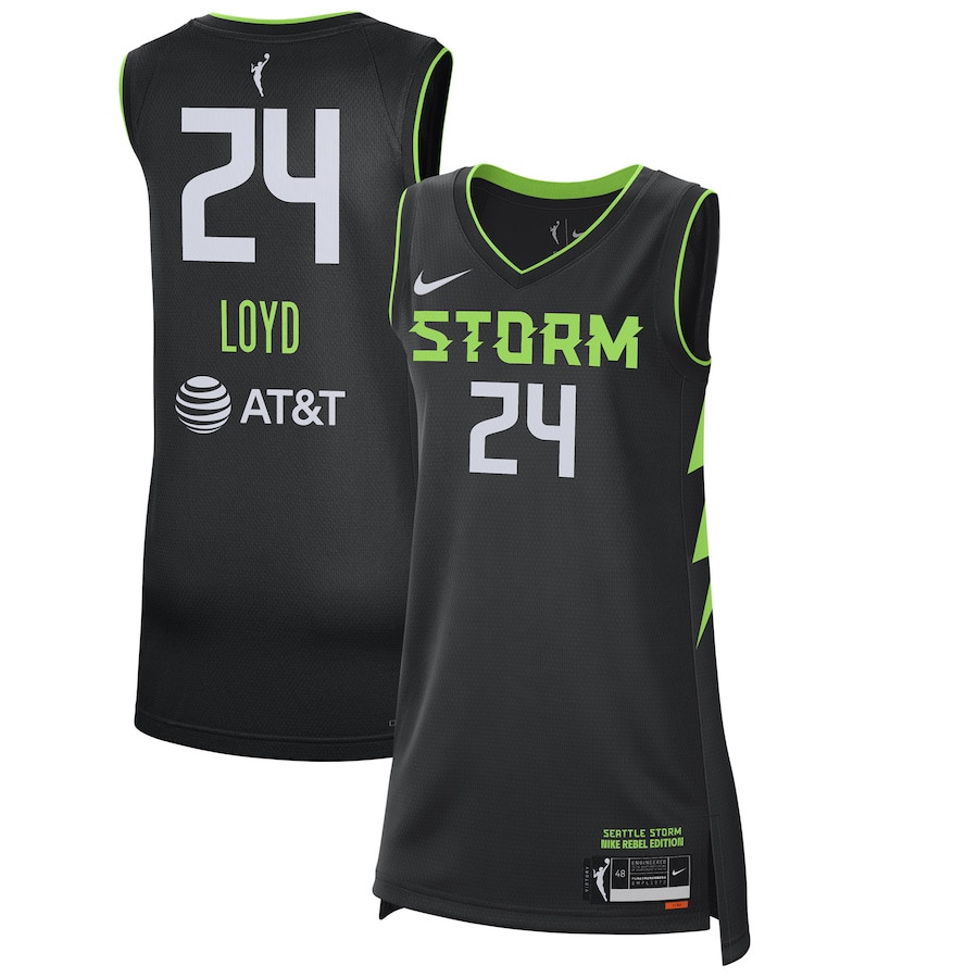Jewell Loyd 24 Seattle Storm Unisex 2024 Rebel Edition Player Jersey Black