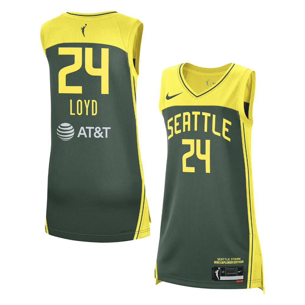 Jewell Loyd 24 Seattle Storm Unisex Explorer Edition Player Jersey Green Multicolor