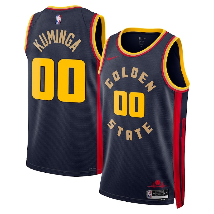 Jonathan Kuminga 00 Golden State Warriors Unisex 2024/25 City Edition Swingman Jersey Navy Multicolor