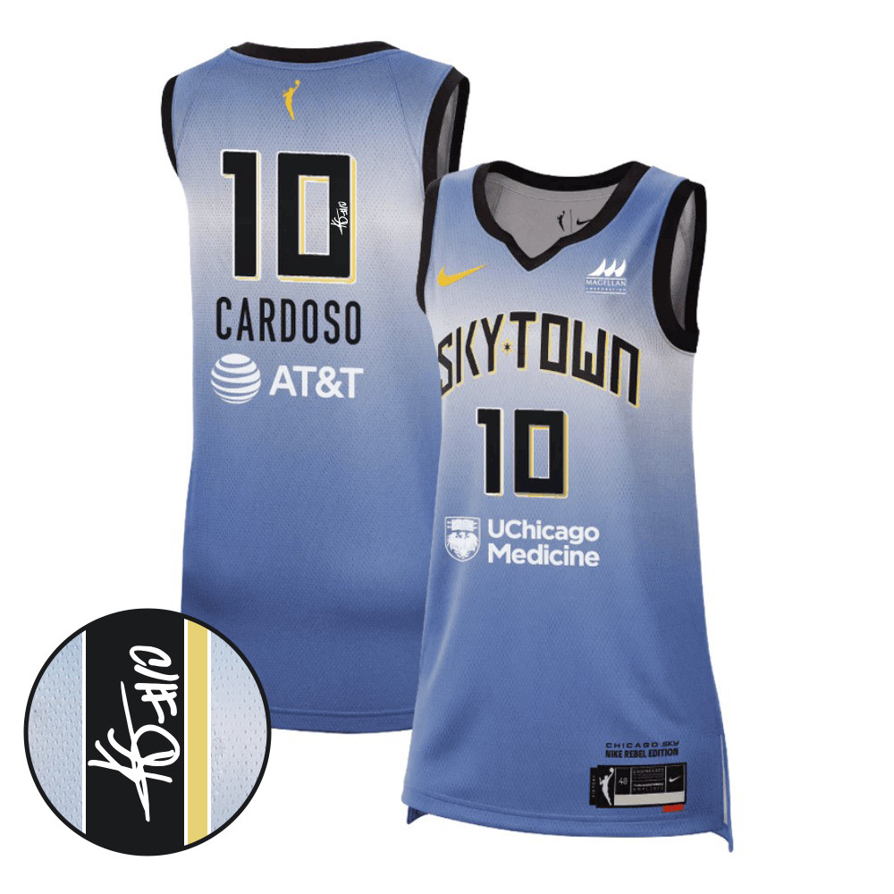 Kamilla Cardoso 10 Signed Chicago Sky 2024 Rebel Edition Unisex Jersey - Light Blue