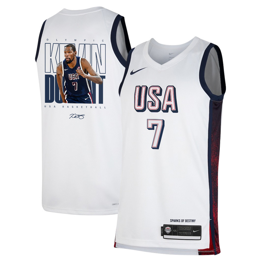 Kevin Durant KD 7 USA Basketball 2024 Swingman Jersey Mens Unisex White