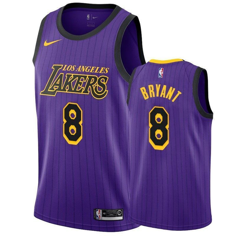Kobe Bryant 8 City Purple Lakers Men's Jersey - Purple Multi Color Polyester