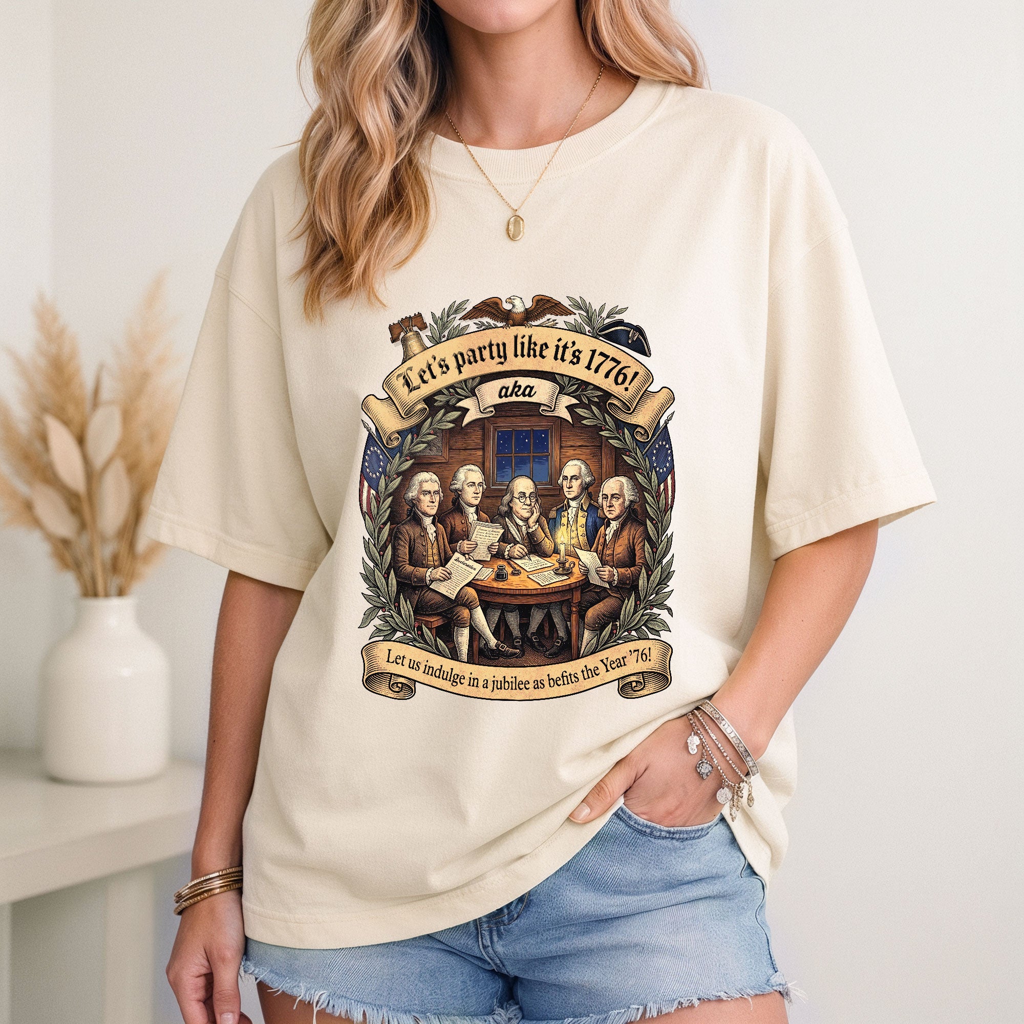 Let's Party Like It's 1776 Vintage Founding Fathers Patriotic USA Unisex T-Shirt