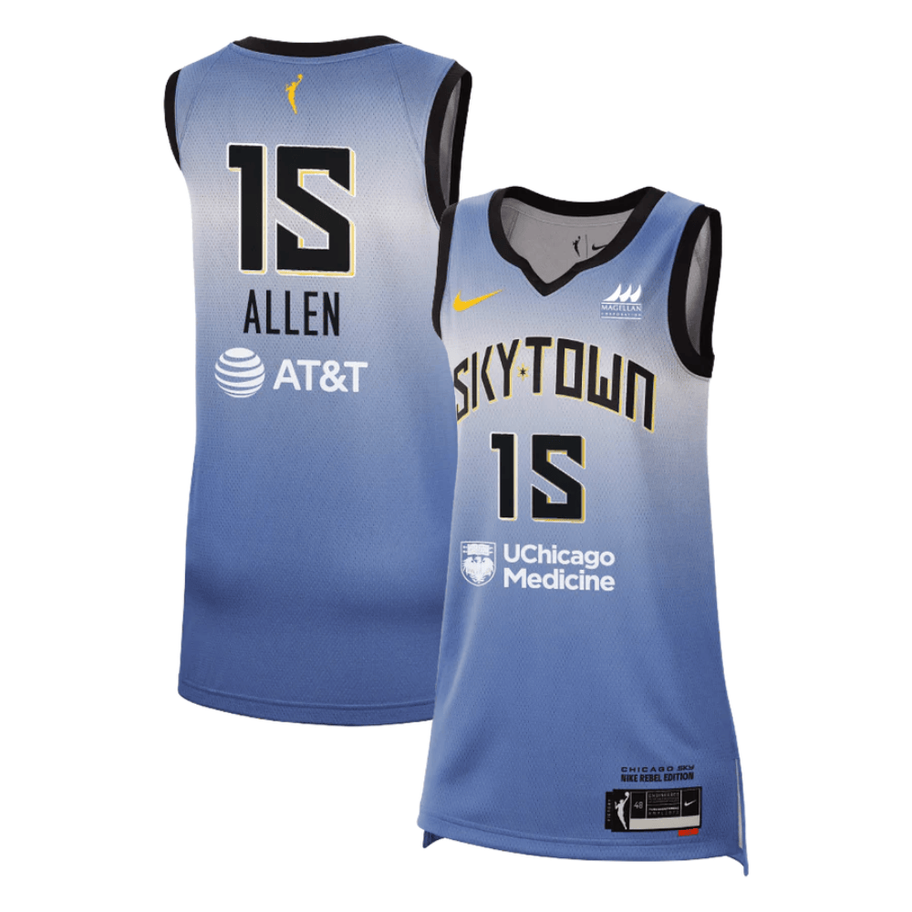 Lindsay Allen Chicago Sky 2024 Rebel Edition Unisex Jersey Light Blue