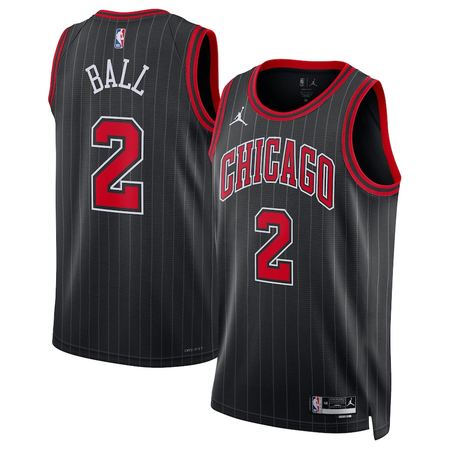 Lonzo Ball 2 Chicago Bulls Unisex Swingman Jersey Statement Edition Black