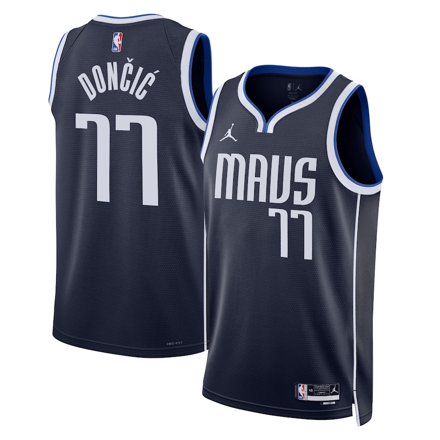 Luka Doncic 77 Dallas Mavericks Unisex Swingman Jersey Statement Edition Navy